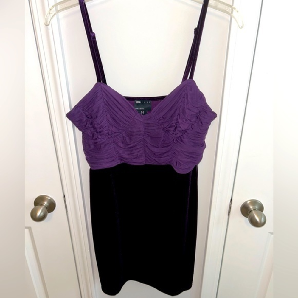 ASOS LUXE purple velour sweetheart‎ dress - sz 8